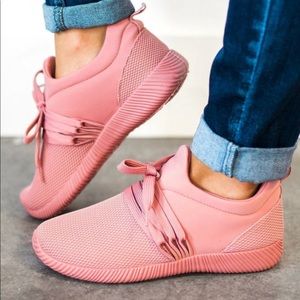 Pink knit sneakers
